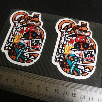 

2PCS cars Styling Sticker Decals For Graffiti graffiti beng Badge Doodle Reflective sticker