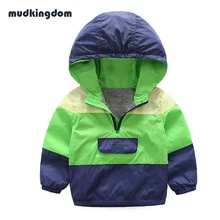 Mudkingdom Boys Hooded Coats Kids Clothes Cool Spring Autumn Jacket Kids Outwear Candy Color Patchwork Clothes