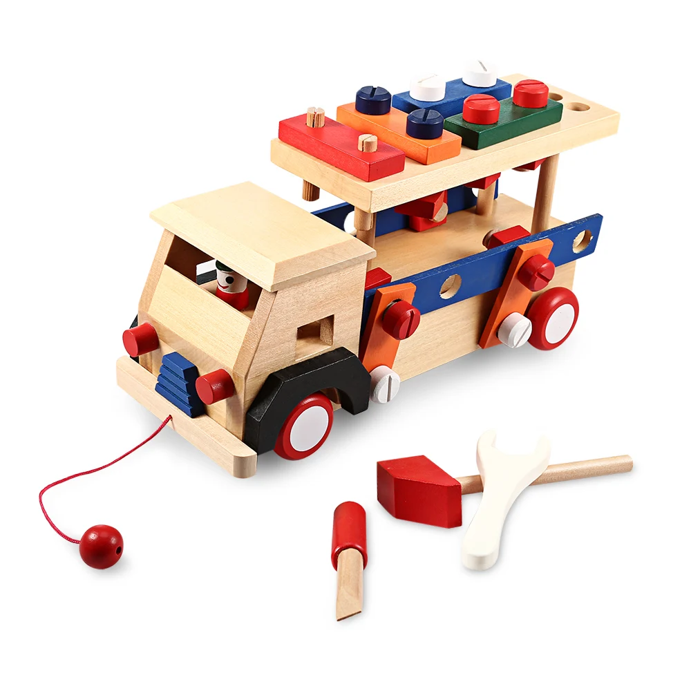 

Wood Demountable Nut Car Educational Toy For Kids Develop Children'S Motor Skills And Improve Hand-Eye Coordination