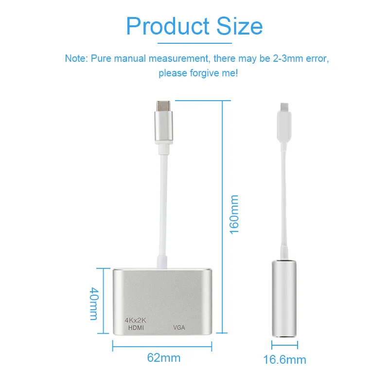 Адаптер Basix USB C на HDMI VGA Тип 4K Thunderbolt 3 для Samsung Galaxy S10/S9/S8 Huawei Mate 20/P30 Pro HDMI|Кабели HDMI| |