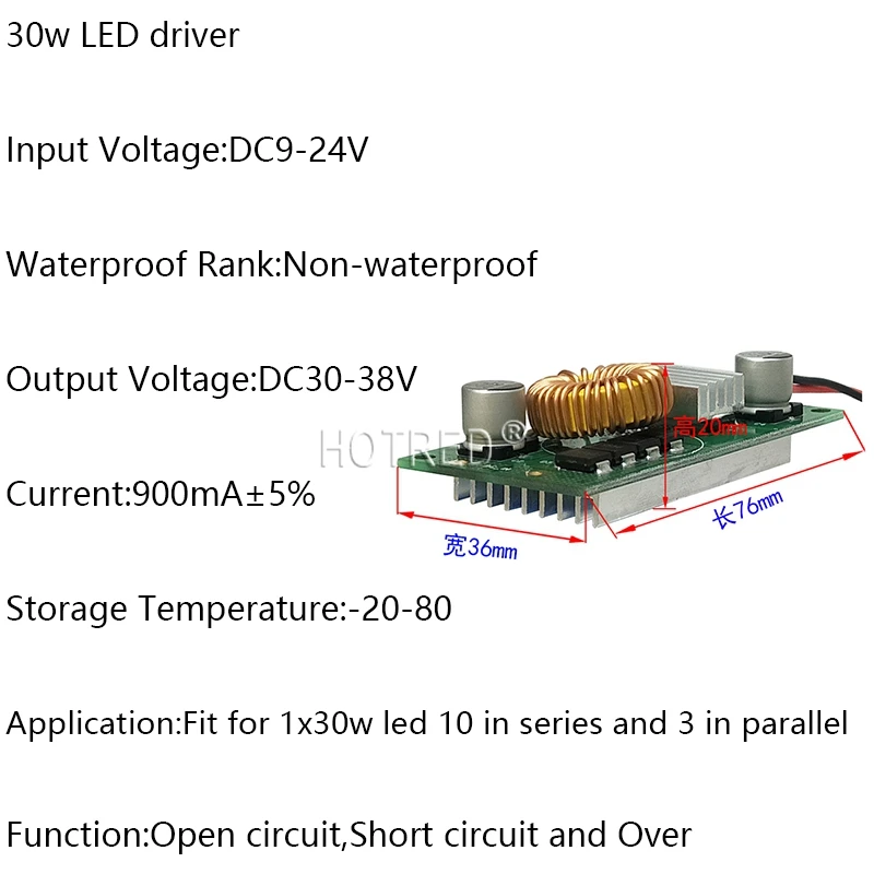 Высокое качество DC 12 V-24 V в постоянный ток светодиодный драйвера 10 W 20 W 30 W 50 W DC ower вход питания для 10 W 20 w 30 w 50 w Светодиодный светильник