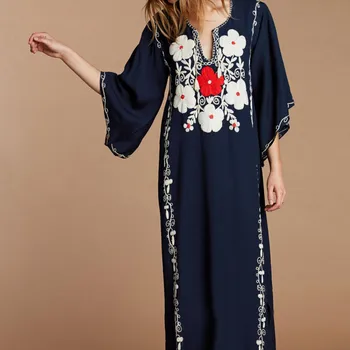 

Pareo Beach Tunic Dress Swimsuit Cape For Women's Swimwear Cover Up New Tibetan Qinghai Cotton Embroidered Skirt Large Size