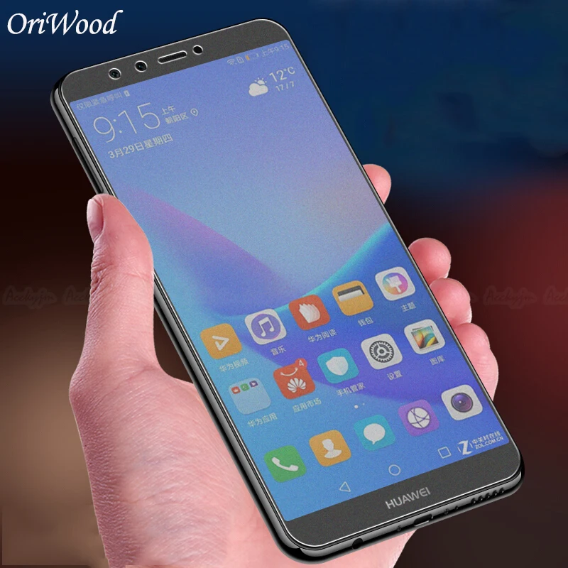 Матовое закаленное стекло для Huawei Y9 2018 Y7 Pro полное покрытие экрана без отпечатков