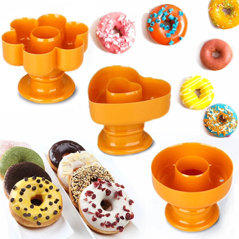 

4 Type Plastic Doughnut Cake Maker Mold Home Party Desserts Cutter Fondant Cutting DIY Donut Mould Pastry Dough Process Tools