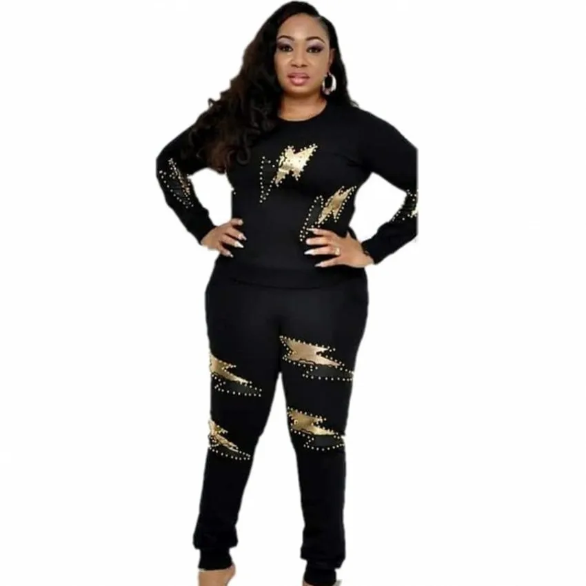 

African Sets For Women New Beading Sequined African Elastic Bazin Baggy Pants Rock Style Dashiki Sleeve Famous Suit For Lady