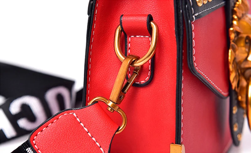 Fashion Women Handbag Lion Head Lock Small Square Pack Crossbody Shoulder Feamle Tote Bags Ladies Casual Rivet Wallet SS0419 (15)