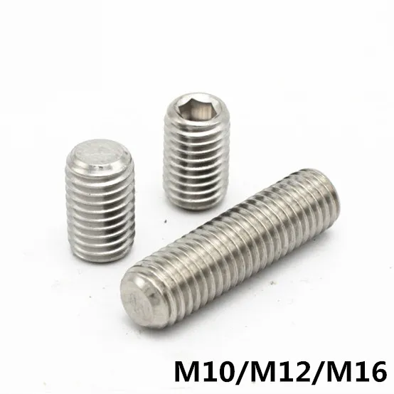 M10/M12/M16 Set Screw DIN913 GB77 304 Stainless Steel Inner Hex Hexagon Socket Plain Point End