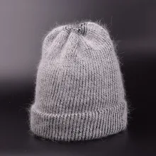 Женские зимние кашемировые шапки бини, женские вязаные шапки из кроличьего меха, женская шапка для осени и зимы, вязаные шерстяные удобные теплые шапки