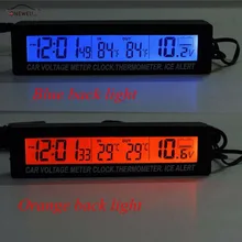 ONEWELL High Quality 3in1 Digital LCD Clock Screen Car Auto Vehicle Time Clock Thermometer Voltage Two-color Luminous onewell high quality 3in1 digital lcd clock screen car auto vehicle time clock thermometer voltage two color luminous