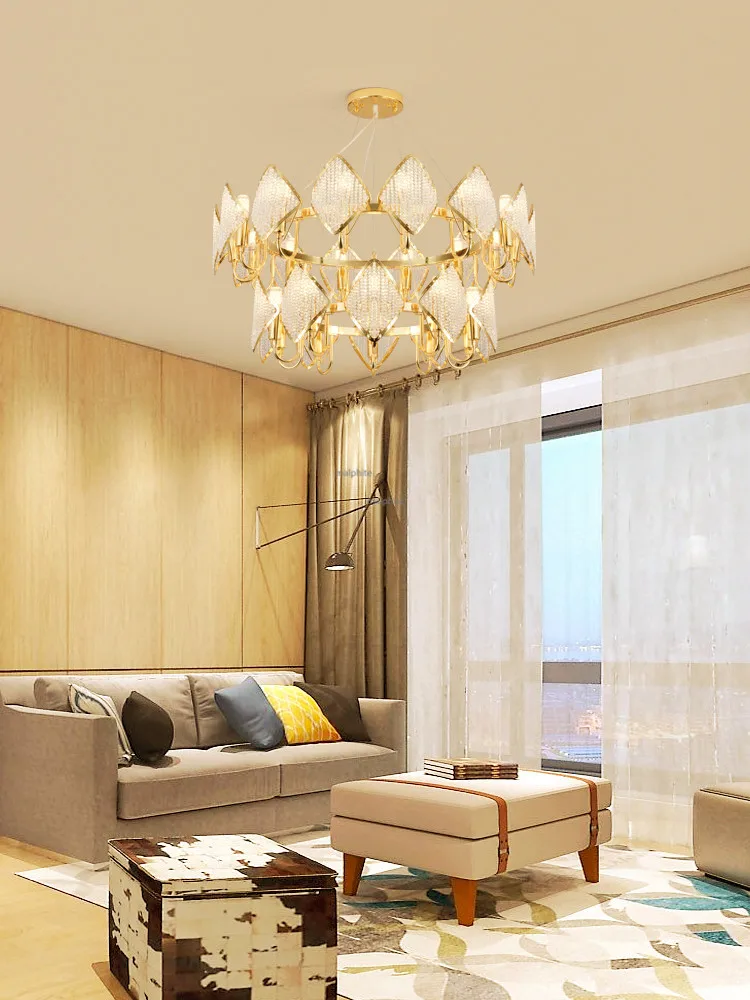 

Nordic Living Room Crystal LED Pendant Lamp Hotel Lobby Gorgeous Design Decoration Pendant Lights Modern Lighting Light Fixture