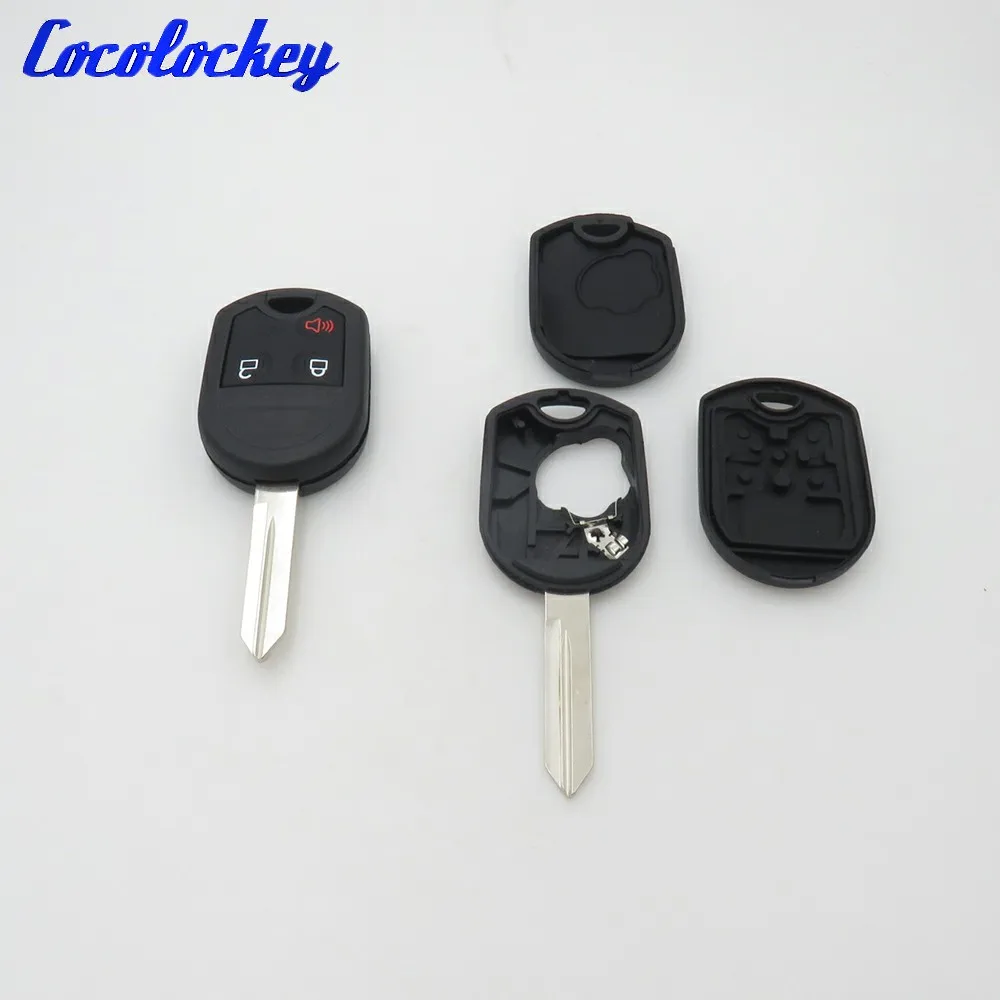 

Cocolockey Replacement Car Key Shell 3 Button Keyless Entry Remote Key Fob for Ford No Logo