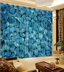Мода занавес синие шторы булыжник камень шторы 3d мода домашнего декора на заказ любой размер