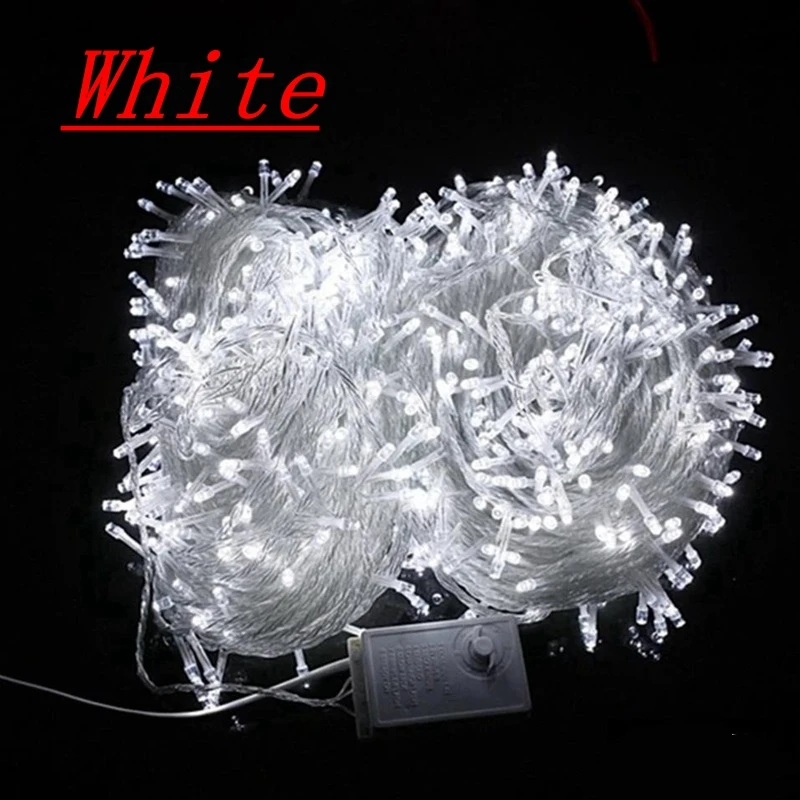 AC220V waterproof 100M 600leds white warm LED string lights for Christmas holiday wedding party fairy tale decorative lighting