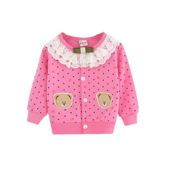 

Sale Baby Girls Lace Cotton Thin Coat Cardigan Jackets Spring Autumn Children's Clothing Kid Clothes Fashion Terry Full Floral