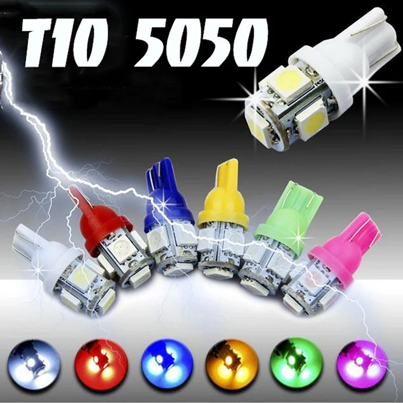 194 2825 168 W5W 8PCS Cool White T10 8SMD 1206 LED Bulbs for License Plate