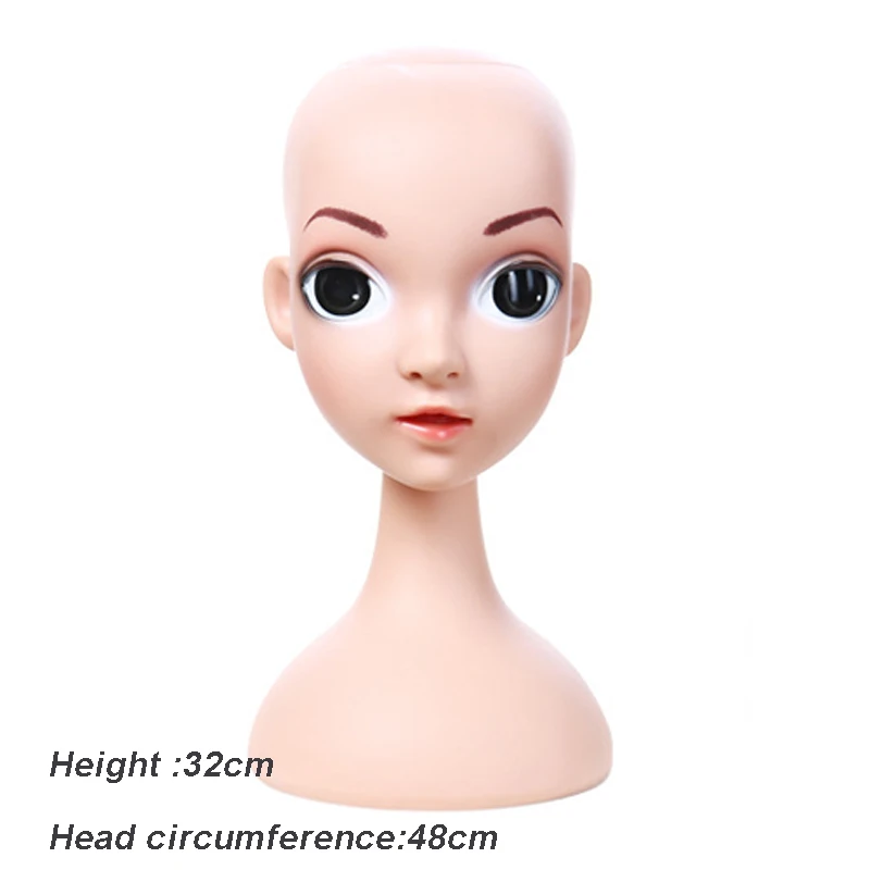 Unbreakable Lovely Big Eyes Realistic Plastic kidchild mannequin dummy head for Wig Sunglass Display manikin heads  (3)