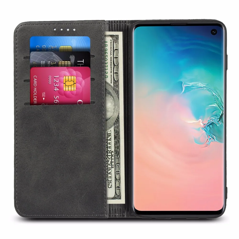 Кожаный чехол на магните для samsung Galaxy S10 S10e Note 9 бумажник 360 флип крышка-держатель |