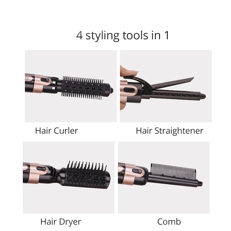 

Multifunctional Hair Styling Tool Hair Curly Stick & Straightener & Dryer Comb Anti-Scalding 30s Fast Heating Rotatable Cord R