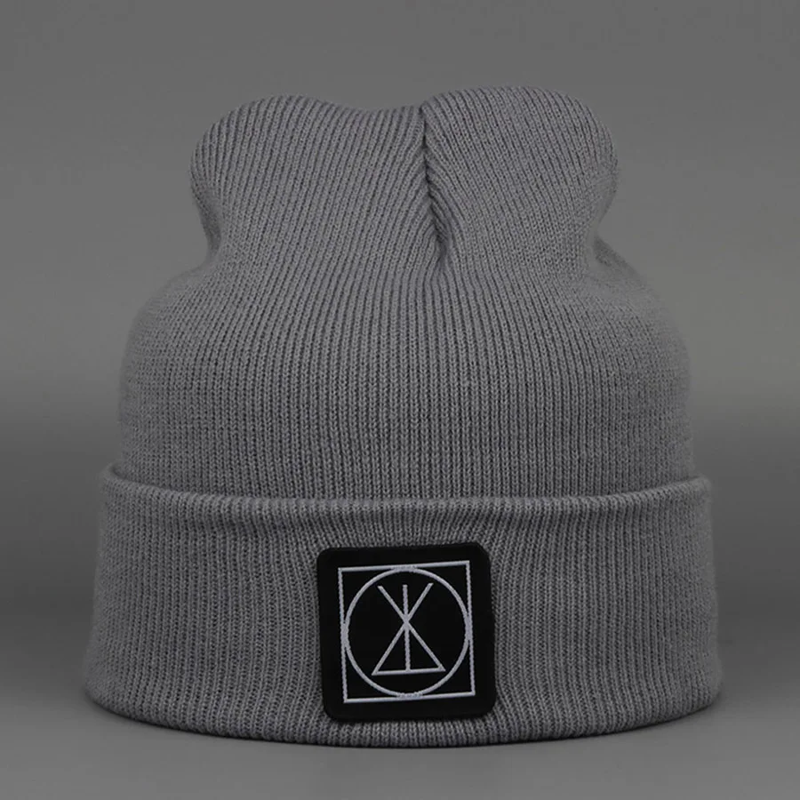 Winter Hats For Women Rice Word Cloth Paste Beanies Hat Unisex Outdoor Sports Sand-proof Warm Beanies Hats Embroidery (2)