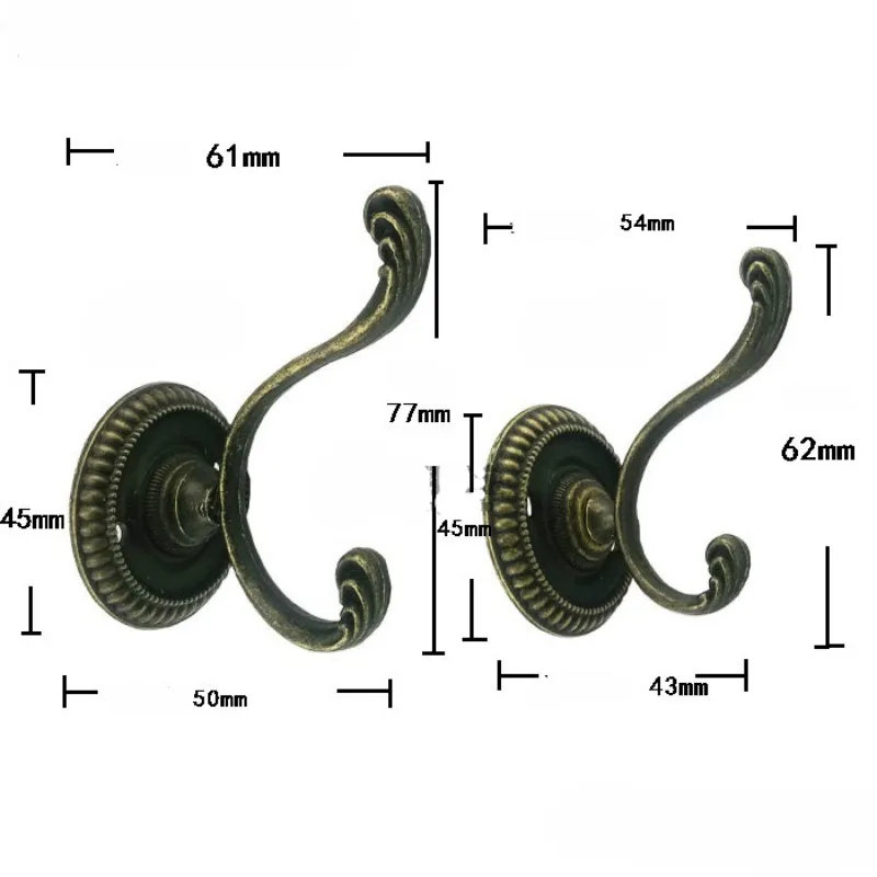 10 Teile Metall Antik Bronze Wandtür Schlüsselhaken Hänger für Hut Mantel Tasche