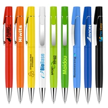 500 шт./лот, пластиковые рекламные ручки для письма, металлический зажим с логотипом, Подарочная шариковая ручка