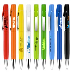 500 шт./лот пластиковые рекламные ручки для письма логотип металлический зажим подарок шариковая ручка