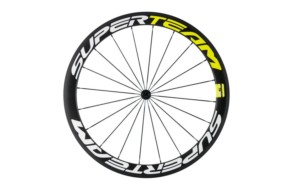Top SUPERTEAM 700C 45mm Carbon Clincher Disc Brake Wheelset matte 34