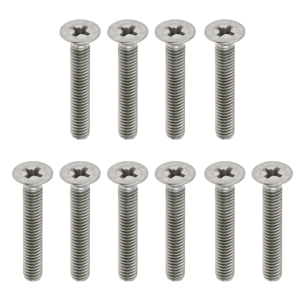 10 Pcs M4 Flat Head Grade 1 Titanium Machine Screws Phillips Drive