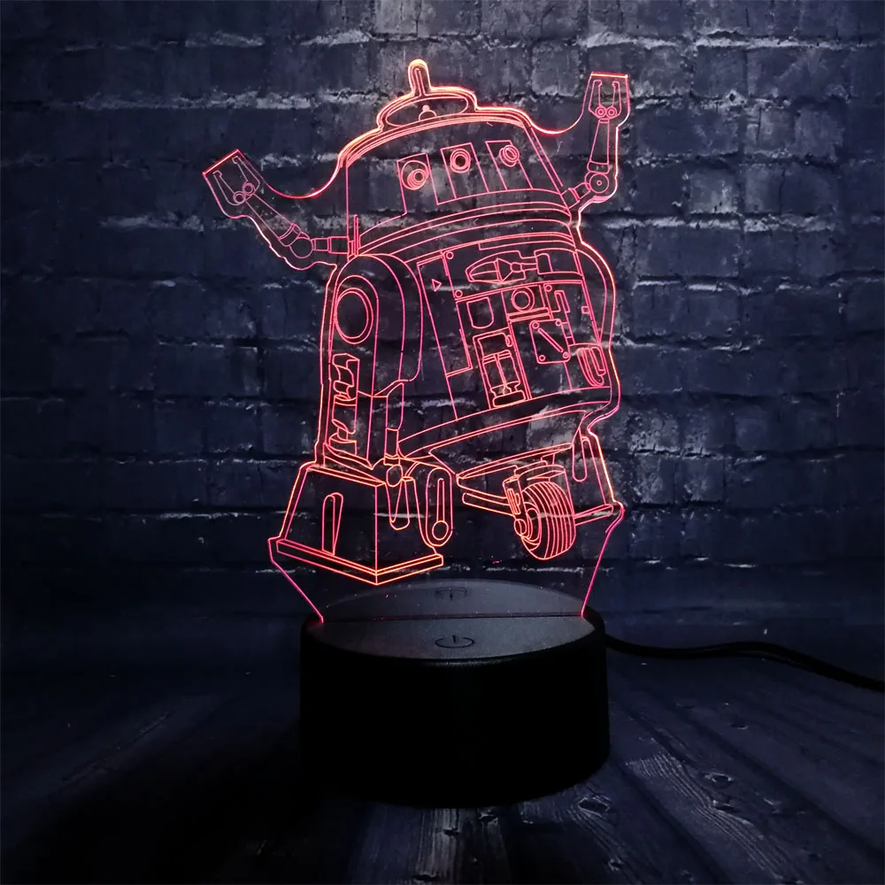 

Night light 3D Movie Star Wars Machine PUBG TPS LED Illusion Bedside Decor Mood Table Luster USB Charge Children's Day Boy Gift