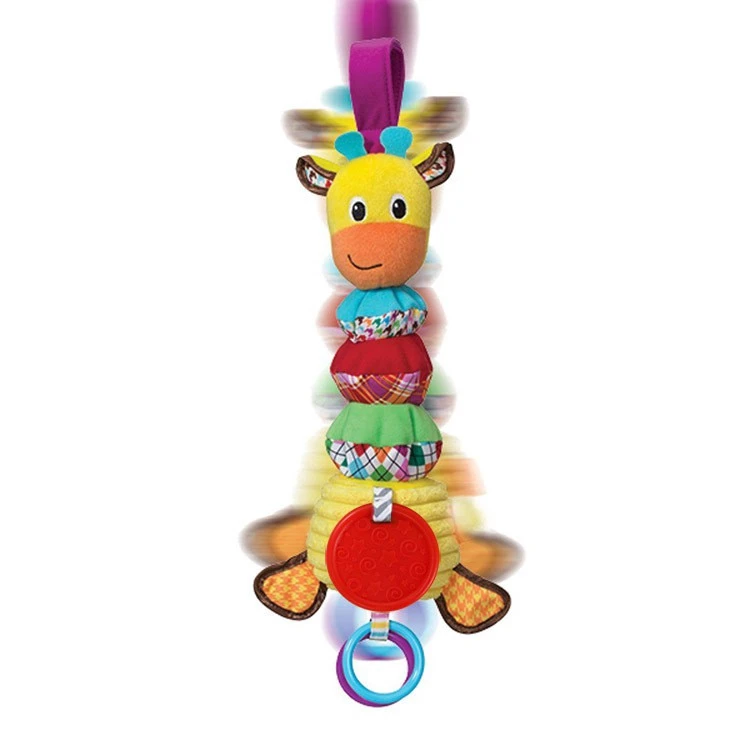

Giraffe Plush Rattles Teether Seat Hanging Toy Educational Sesnstive Developing Toys Newborn Toddlers Stroller Crib Mobile