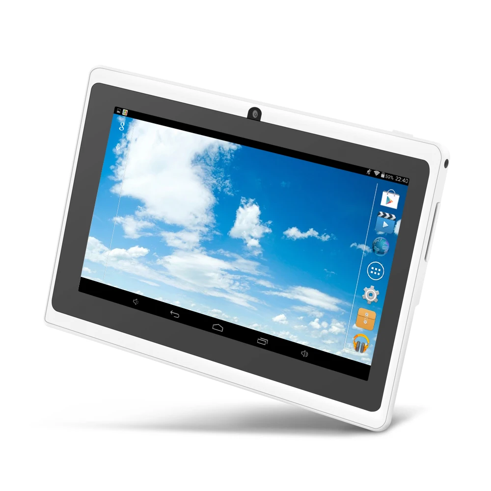 Yuntab Q88 7 дюймов Wifi белый Цвет Tablet Android4.4, 4 ядра, 8G ROM 512 M RAM, двойной Камера, внешний 3G, Allwinner A33