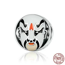 925 Sterling Silver Traditional Beijing Opera Facial Makeup Enamel Mask Beads For Original Charm Bracelet Scc1193 925 Sterling Silver Traditional Beijing Opera Facial Makeup Enamel Mask Beads For Original Charm Bracelet Scc1193