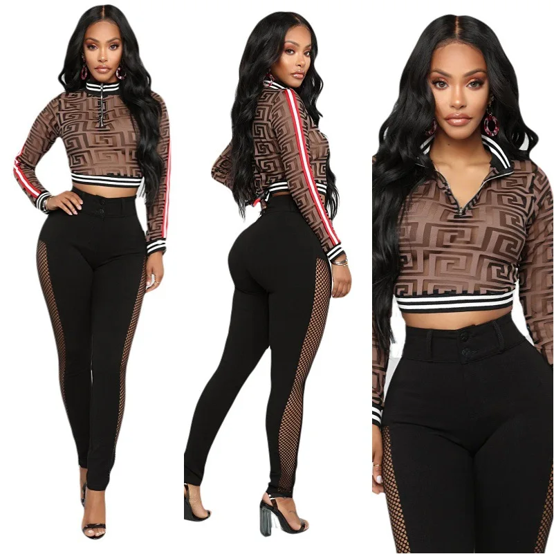 2018 independent station wish Europe and America sexy fashion pants tennis mesh sets Dresses