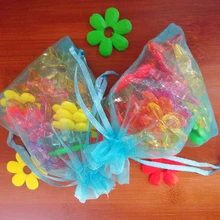 100 шт. 15*20 см ОЗЕРО синий мешочек из органзы Ювелирная упаковка Дисплей сумки шнурок мешок для браслет/ ожерелье мини Пряжа сумка