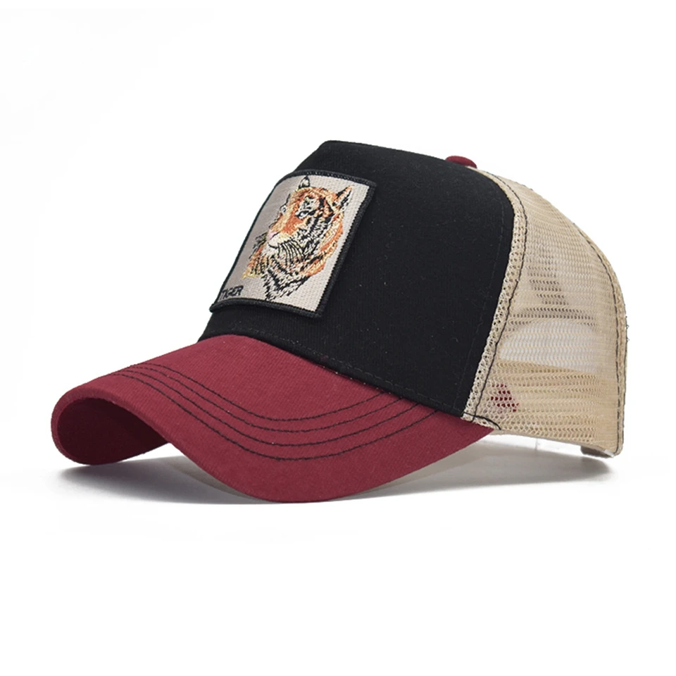 Модные бейсбольные кепки с вышивкой животных бейсболка для мужчин и женщин хип-хоп шляпа летние дышащие сетчатые солнцезащитные кепки