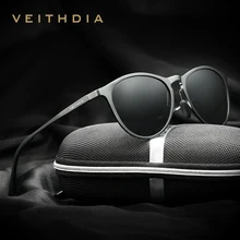 Солнцезащитные очки унисекс VEITHDIA, ретро-очки из алюминиево-магниевого сплава с поляризационными стеклами, для мужчин/женщин, модель 6625