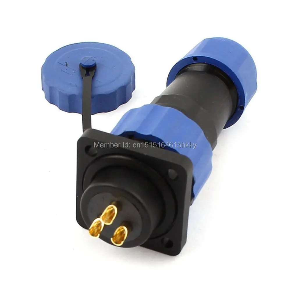 

SD20 20mm 3 Pin 3P Square Flange Waterproof Aviation Connector Straight IP68