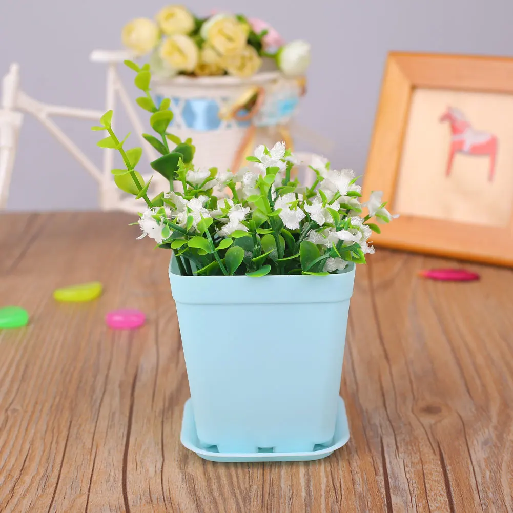 ABS Flower Pots Small Gardening Plastic Mini Flower Planters For
