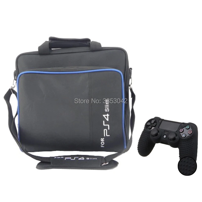 PS4 Slim Carry Bag Storage Travel Protective Case Handbag Shoulder Bag for PS4 Slim Playstation 4 Slim Console Controllers (16)