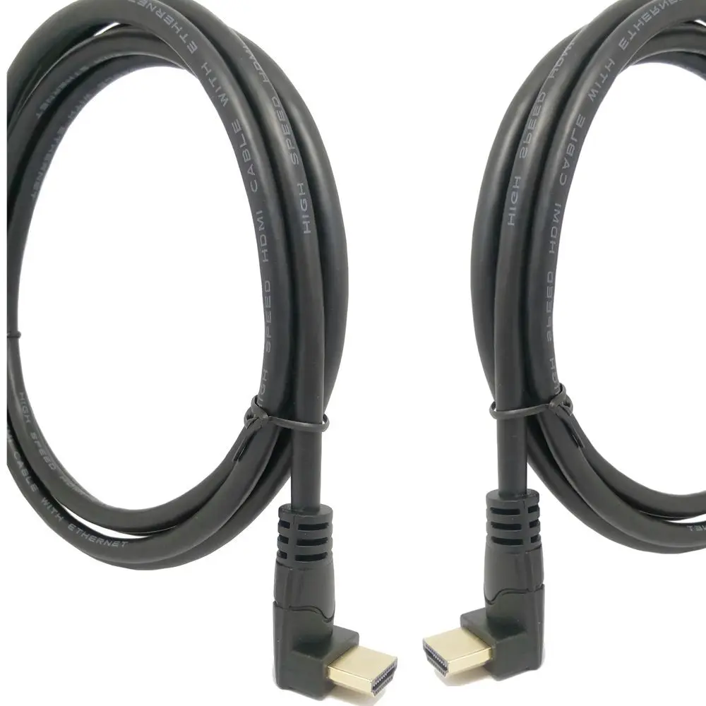 Высокое качество HDMI 2.0 4 К 3D двойной вверх под углом 90 градусов мужчинами HDTV кабель