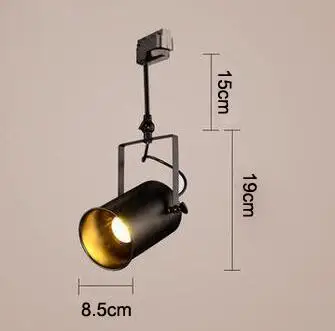 Винтажный потолочный светильник s светодиодный черный железный потолочный светильник промышленная одежда трек лампа ретро рельсовый горшок светильник s светильник - Цвет корпуса: track 1 Light B