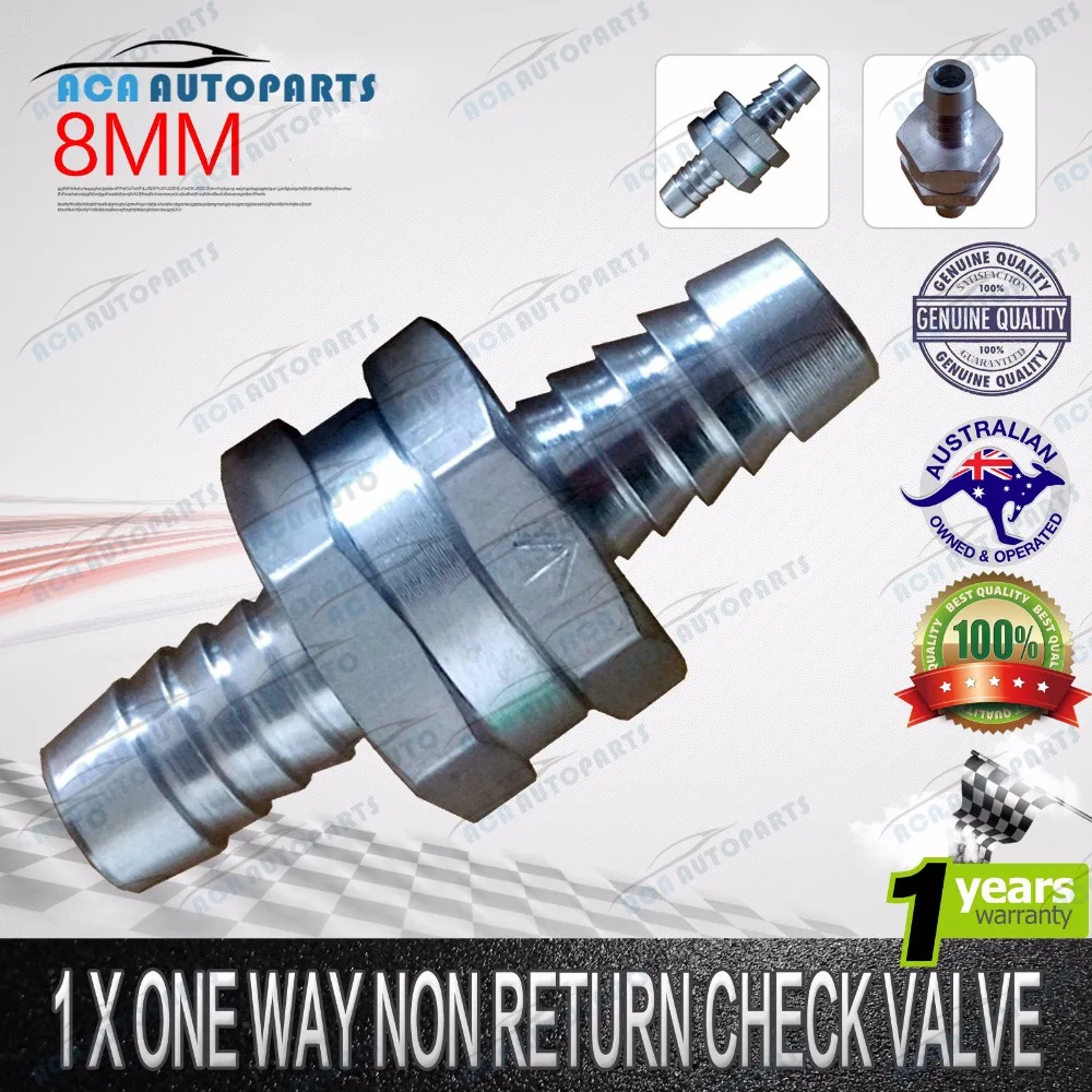 CARBOLE 8mm 5/16" Fuel Non Return One Way Check Valve Petrol Diesel Oil Water Aluminumin