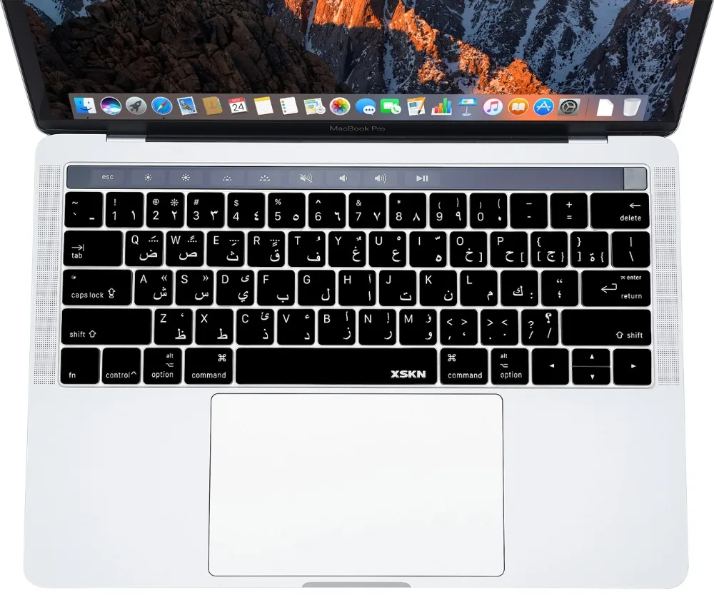 Чехол для клавиатуры XSKN с арабской раскладкой Macbook Pro 13 дюймов A1706 A1989 и 15 A1707 A1990