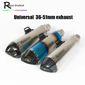 

470mm Universal 36-51mm Carbon Fiber Motorcycle Exhaust Pipe Escape For Kawasaki ZX-6R for Honda CB400 for Suzuki GSXR600