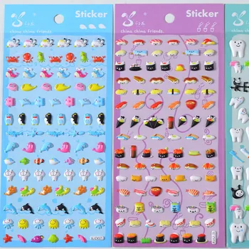 

Creative 3D bubble Puffy cartoon stickers for children DIY gift kids scrapbooking Dog Fish Animal Princess sticker