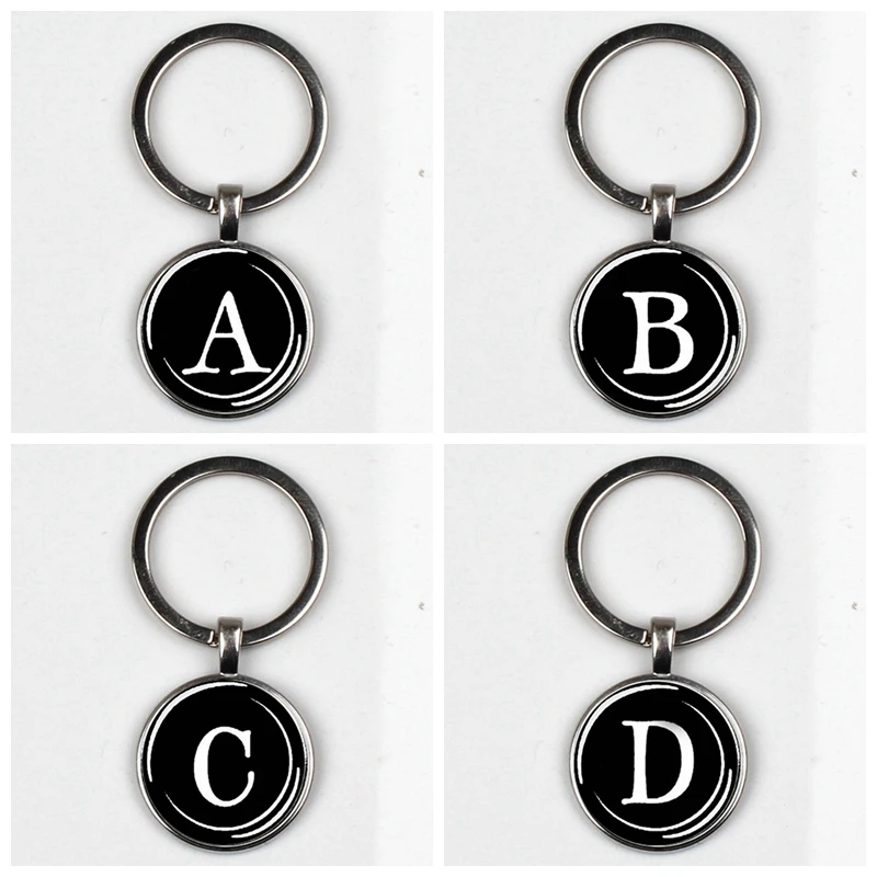 XKHLHJ 26 English alphabet keychain name first letter ABCD pendant key chain car wallet handbag men and women jewelry gift XKHLHJ 26 English alphabet keychain name first letter ABCD pendant key chain car wallet handbag men and women jewelry gift