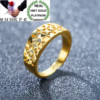 

OMHXFC Wholesale European Fashion Woman Girl Party Birthday Wedding Gift Vintage Hollow Star 18KT Real Gold Ring RI42