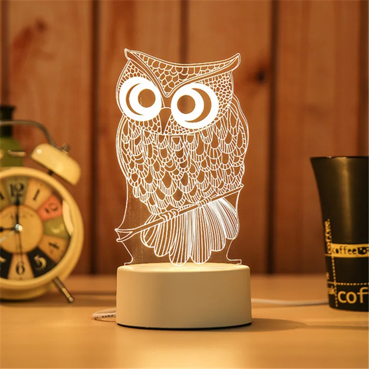 

Cute Night Lamp Bedroom Light Kids Gifts 7 Colorful Tower 3D Lamp Acrylic LED Table Light USB Touch Sensor Light Children