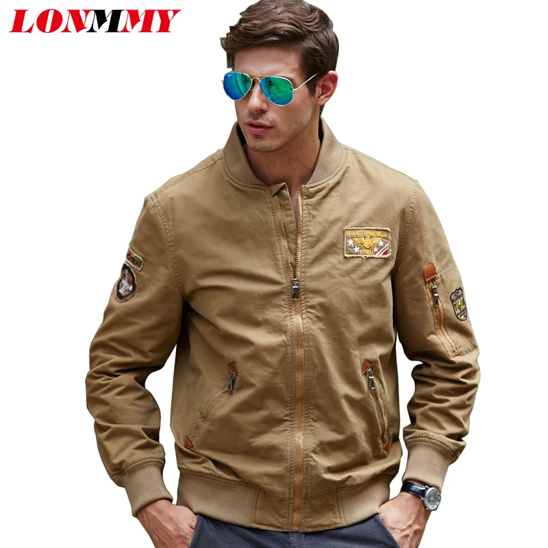 LONMMY M 4XL Military jacket men's Cotton Army Brand clothing Bomber