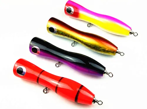 

Popper Grouper Amberjack Tuna Big Game Saltwater Topwater Popper Lure Wood Bait